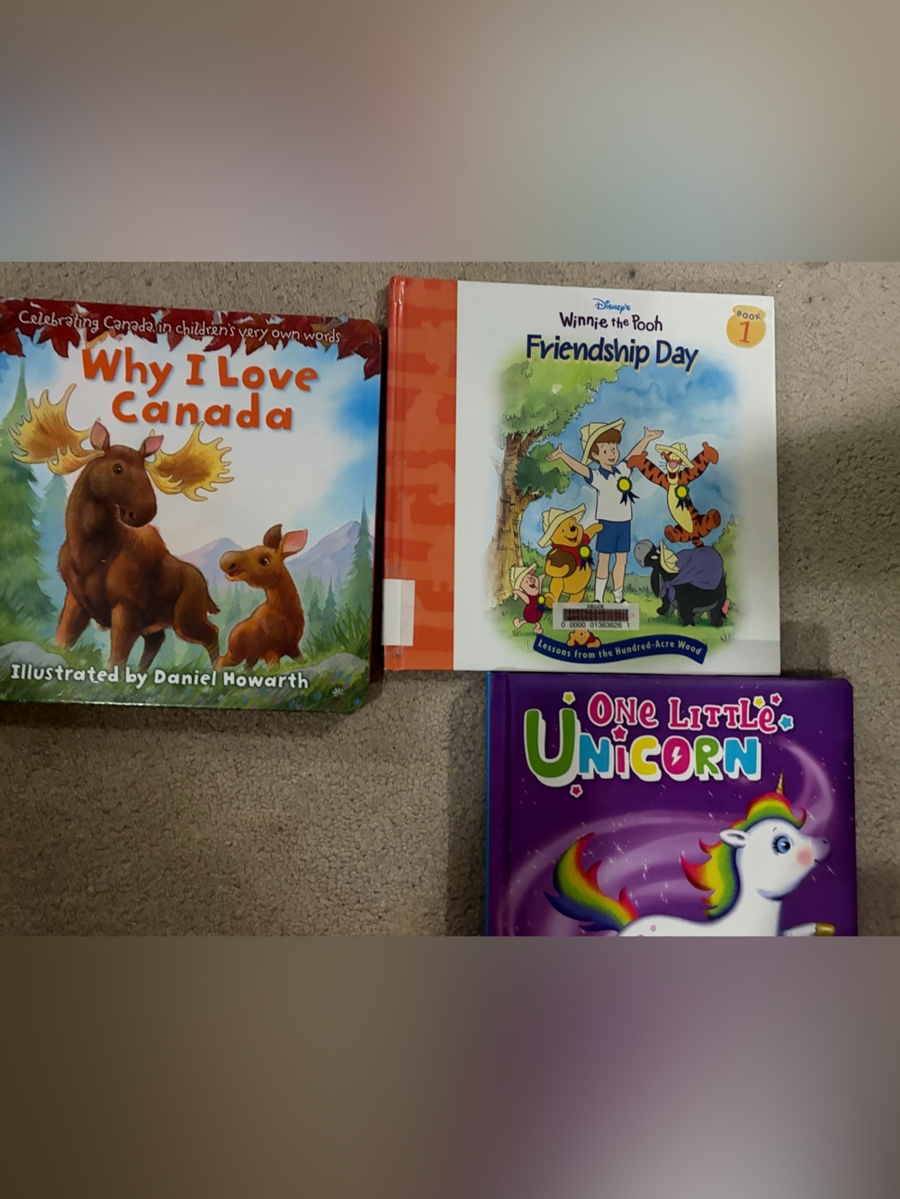 Brand new kids books - Winnie the Pooh , Canada , unicorns